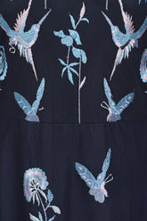 Einin Navy Embroidered Maxi Dress